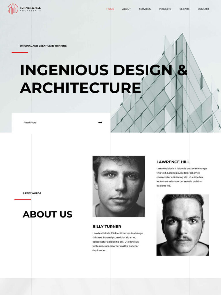 Architecture firm website demo with responsive web design, SEO optimization, architectural planning, building design services, 3D rendering, and professional architecture studio presentation